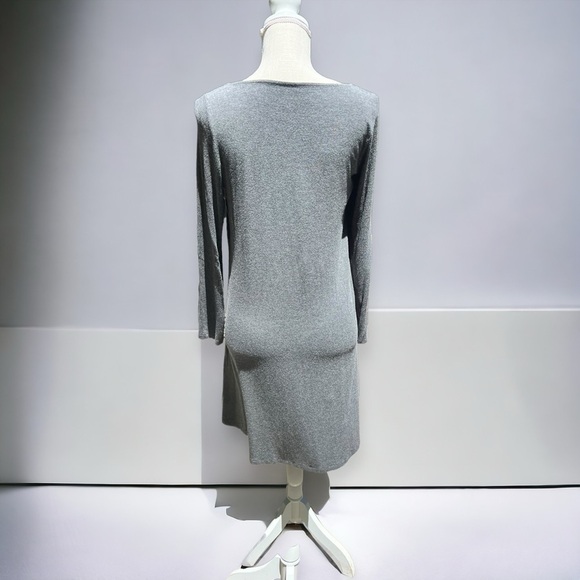 🌻Eileen Fisher Petite Gray Long Sleeve Organic Viscose Minimalist Dress Size MP - Picture 3 of 6